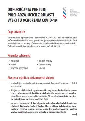 odporúčania pre ľudí prich z oblasti n_1