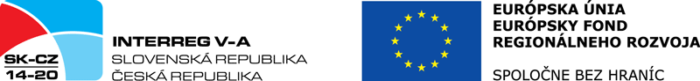 Logá: Interreg V-A SR ČR, Európska únia, Európsky fond regionálneho rozvoja - Spoločne bez hraníc