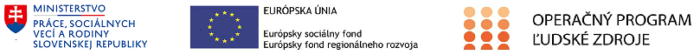 Logo - ministerstvo práce sociálnych vecí a rodiny, Európsky sociálny fond, Operačný program ľudské zdroje