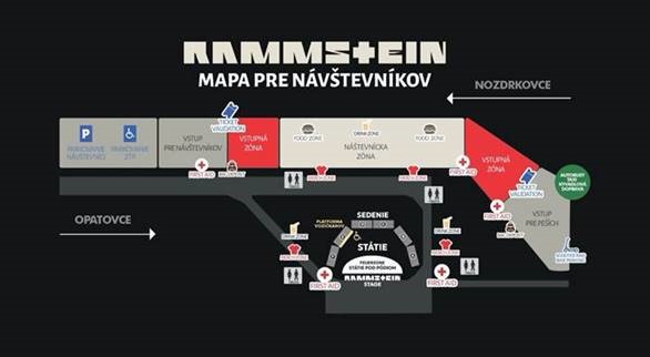 mapa na koncert rammstein