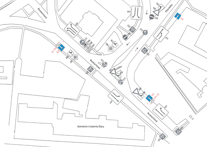 Rozmarínová ulica počas prác na Palackého