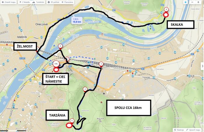 Kacer na bicykli 2023 mapa trasy
