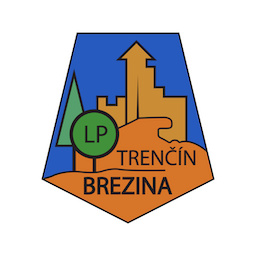 Brezina logo hendy hrad na pozadi pred nim kpoec z oranzovej siluety a zelene stromy