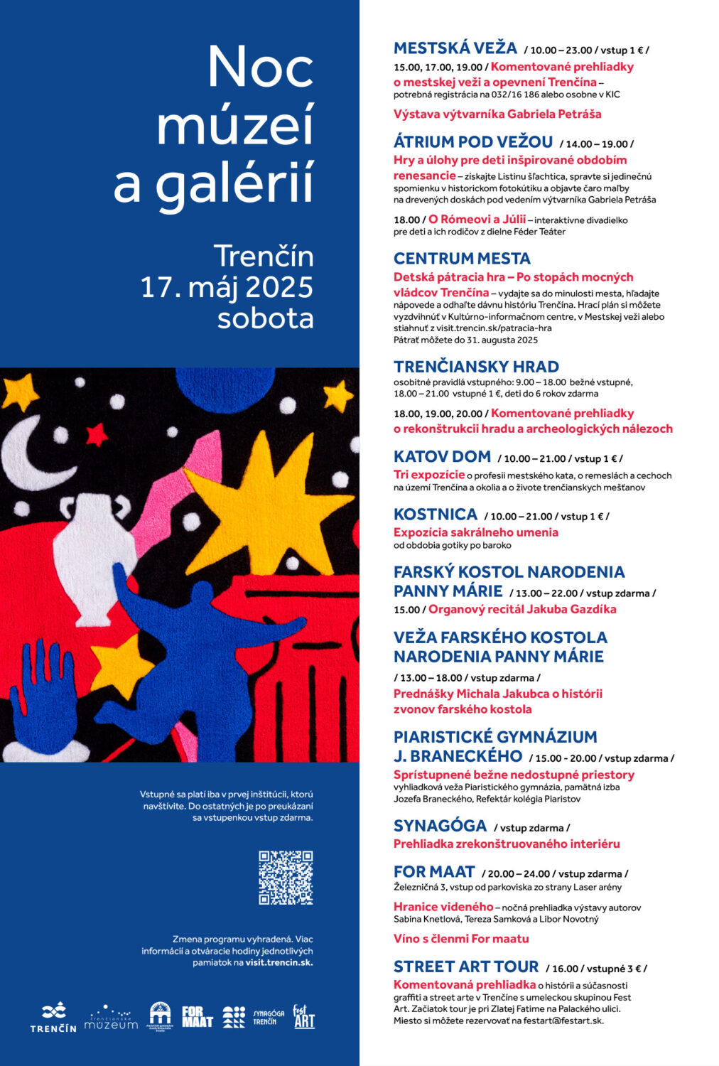 program noci múzeí  2025 na plagáte