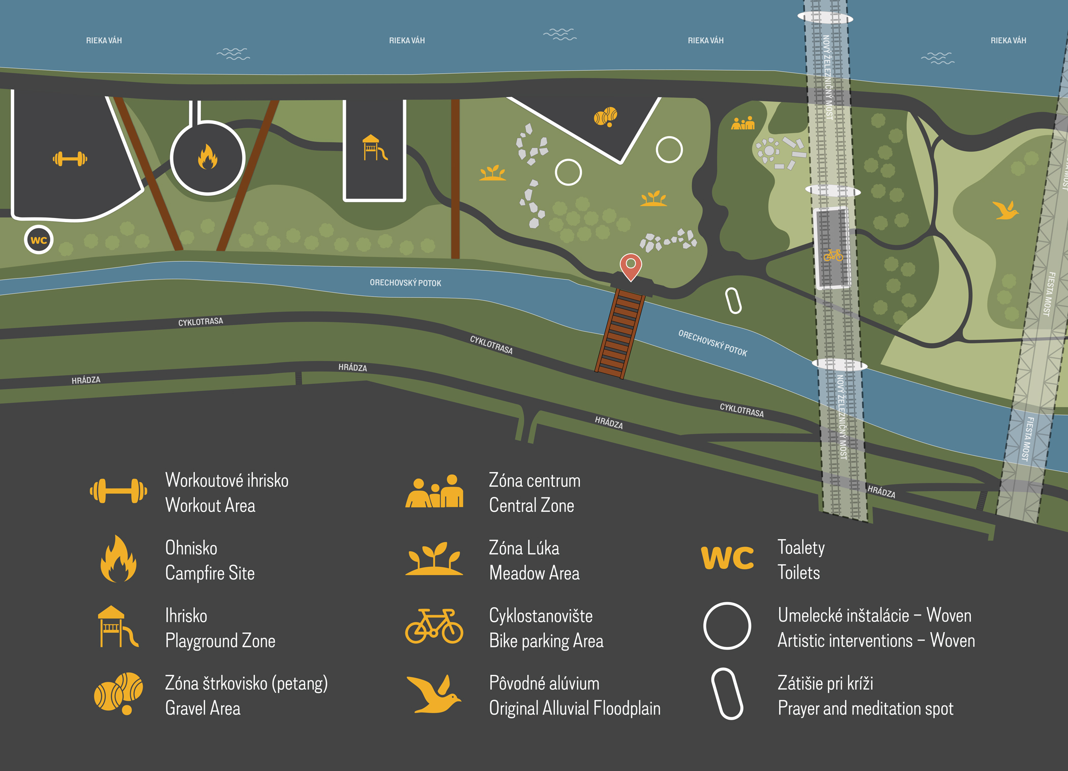 Mapa Alúvia Orechovského potoka